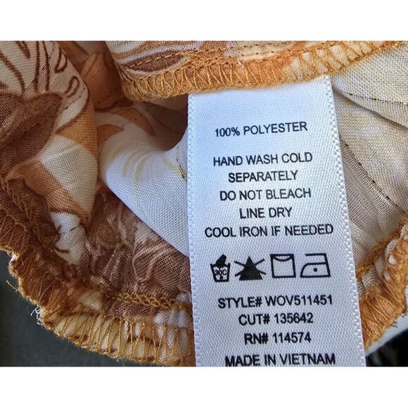 Pleione Womens‎ Orange Blouse Size Medium Fluter Sleeve Elastic Waist - Picture 7 of 7